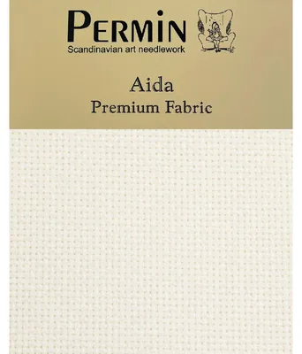 Obrázek produktu pro Permin Precut 16 ct. Aida 355 color 101 antique white, vyšívací látka pro křížkový steh 43x50 cm