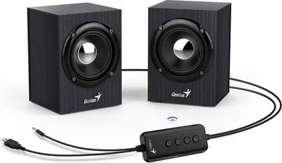 Obrázok produktu pre Genius SP-HF385BT, Reproduktory, 2.0, 4W, Bluetooth, 3,5 mm jack, USB, drevené, čierne