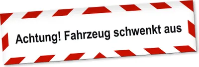 Produktbild von PantherPixel Achtung Fahrzeug Schwenkt Aus Magnetschild Auto Bus LKW Magnetfolie Geschenkidee 30 x 8 cm REFLEKTIEREND