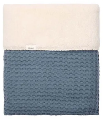 Produktbild von Koeka Oslo Babydecke - Größe 100 x 75 - Waffel/Teddy - Bluestone