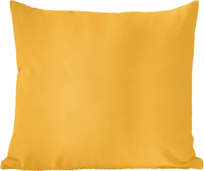 Produktbild von MuchoWow® Zierkissen Sofakissen Wohnzimmer Dekokissen 40x40 cm Ockergelb - Herbst - Interieur - Foto Kissen - Schlafzimmer Dekoration