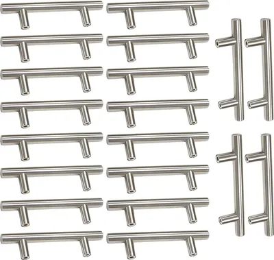 Produktbild von 20 Stück Möbelgriff Schrankgriff Küchengriff Bohrlochabst aus Edelstahl Ø 12 mm (128mm (Bohrlochabstand))