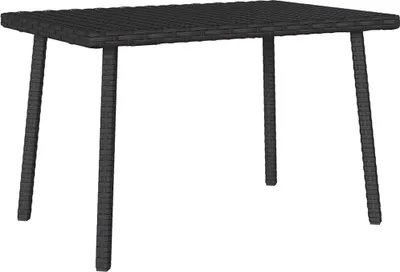 Image de Table basse de jardin rectangulaire noire 60x40x37 cm Poly rotin