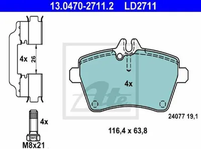Zdjęcie produktu dla Klocki Hamulcowe Db Przód W169/W245 1,5-2,0 04-12 Ceramic