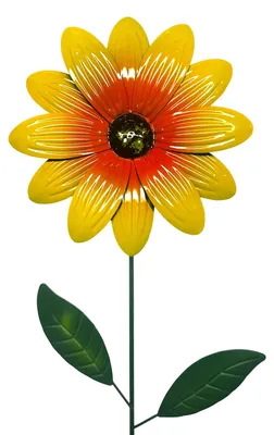 Produktbild von Gartenstecker Blume 90cm | Gartendekoration Blumenstecker Gelb