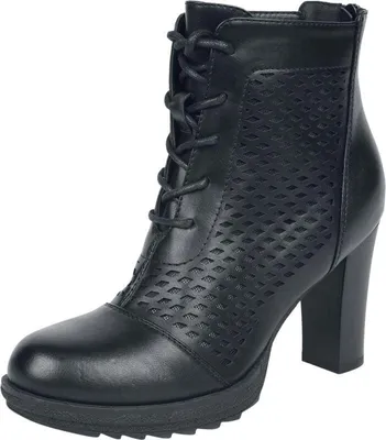 Produktbild von Black Premium by EMP Damen schwarze High Heels mit Rautenmuster EU37