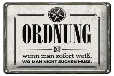 Produktbild von Blechschild Spruch 20x30 cm Ordnung ist Schild
