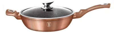 Obrázok produktu pre Panvica s mramorovým povrchom s pokrievkou 28 cm Rose Gold Metalic Line Berlinger Haus BH 1518N