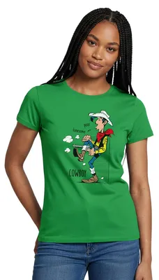 Produktbild von Spreadshirt Lucky Luke Poor Lonesome Cowboy Frauen T-Shirt, M, Kelly Green