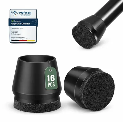 Produktbild von Stuhlgleiter Filzgleiter Stuhlbeine Schutz - Rund - 16-18 mm - 16 Stück - Silikon mit Filz - Für Parkett, Laminat und Fliesen