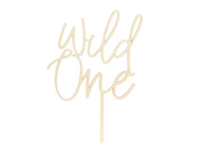 Immagine prodotto di Cake topper Wild One in legno 22cm decorazione compleanno 1 anno natura