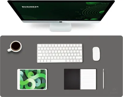 Zdjęcie produktu dla Knodel podkładka na biurko PVC 80x40cm na laptopa wodoodporna dwustronna ciemnoszara czarna