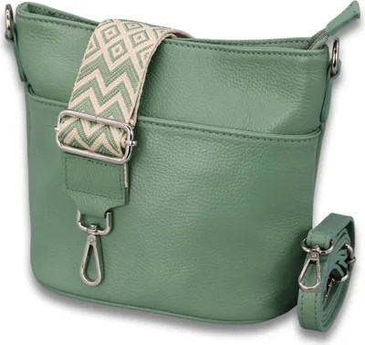 Produktbild von Adel Bags Lina Schultertasche Leder, Umhängetasche für Damen, Mintgrün