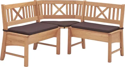 Produktbild von Eckbank Deborah aus Massivholz 204 x 204 x 87 Küchenbank massiv Buche lackiert/Dunkelbraun 12147-204204-braun