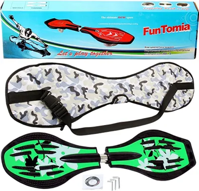 Produktbild von FunTomia® mit LED-Rollen - 1793 - Design grün Blume - Waveboard ORIGINAL