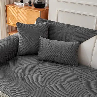 Produktbild von 2 Sofakissen (außer Kissenkern),Rutschfeste verdickte Sofakissen,Dicke Sofa ,Antirutsch Sofakissen,Möbelschutz,Größe：45*45cm,dunkelgrau.