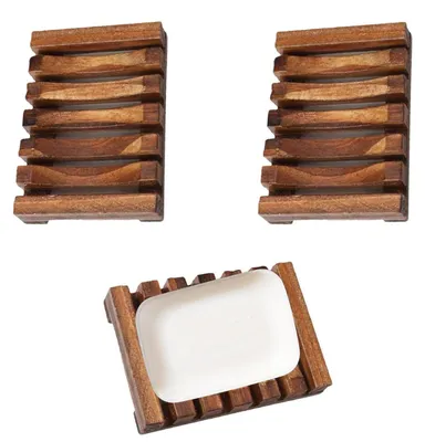 Immagine prodotto di Porta sapone ecologico in legno naturale, confezione da 2 pezzi