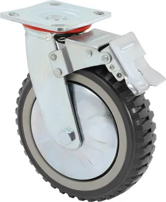 Obrázok produktu pre Otočné kolieska – s brzdou – 20 x 5 cm – nosnosť 250 kg – oceľová konštrukcia – kolieska na nábytok