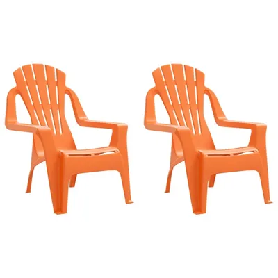 Image de vidaXL Chaises de jardin pour enfants 2 pcs. Orange 37x34x44 cm PP aspect bois