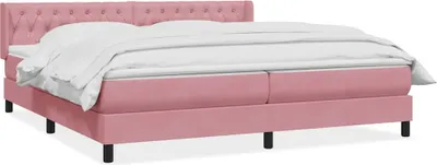 Obrázek produktu pro Box spring postel s matrací růžová 180x210 cm samet