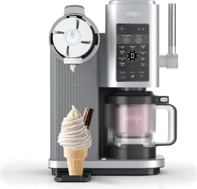 Obrázok produktu pre 13-v-1 zmrzlinova stroj Ninja CREAMi Scoop & Swirl™ NC701EU, 800W, 13 programov, 3-stupňová páčka na rožky, CreamiFit, Creamify, 2 misky 473 ml, Personalizácia, Šedá/čierna