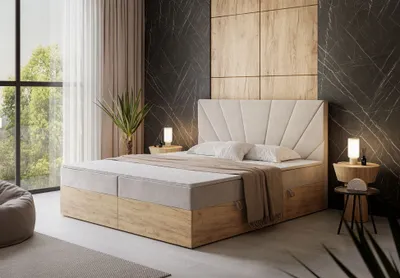Obrázek produktu pro ASTEYA kontinentální postel s bonellovou matrací s topperem 160x200 cm Velutto 01