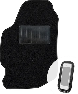 Produktbild von moto-MOLTICO Fahrer Fußmatte Auto Velours Fahrerseite Autoteppiche Schwarz Fahrermatte 1-teilig passend für Ford Escort IV 1986-1990