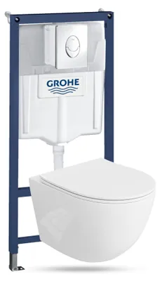 Produktbild von LAVITA WC-Set SINTO GROHE Solido spülrandlos Silber rund