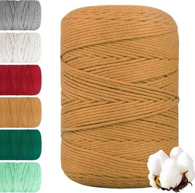Produktbild von Baumwolle-Macrame-Yarn-500m-4-Threads-Thick-Rope-Boho-Decoration
