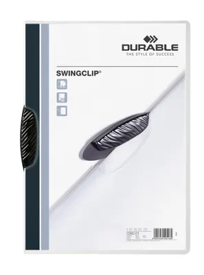 Image de DURABLE Chemise avec clip SWINGCLIP® 30 A4 transparent, Noir, 226001