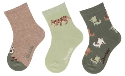 Productafbeelding van Sterntaler sokken, 3-pack: krokodil, tijger en draak - babysokken voor jongens