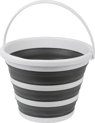 Faltbarer Eimer 5L Grau - Platzsparender Klapp-Eimer Für Haushalt & Outdoor