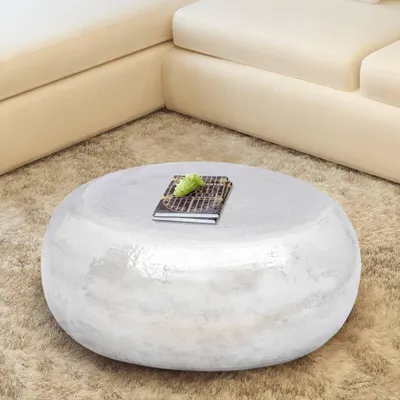 Produktbild von vidaXL Couchtisch aus gehämmertem Aluminium Silbern