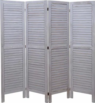 Obrázok produktu pre Paraván HWC-G30, priečka na stenu na ochranu súkromia, ošúchaný vzhľad 170x162cm ~ sivá
