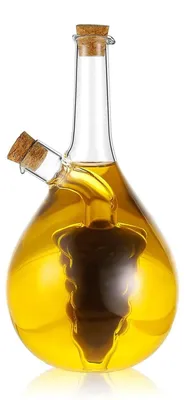 Öl- und Essigspender, 2-in-1-Glasflasche, 65 ml + 380 ml