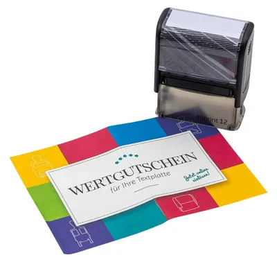 Produktbild von WEDO Stempel m. Gutschein Imprint 8912 5-zeilig schwarz