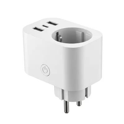 Productafbeelding van Oneproduct Slimme Stekker met USB-C en Energiemeter - WiFi Smart Plug 16A - Tuya Smart - Google Assistant & Alexa