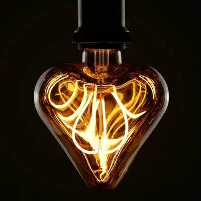 Produktbild von LED Vintage Edison Glühbirne 3W Retro Glühlampe E27 dekorative Herzform Lampe Warmweiß golden Antike Lampen für Nostalgie und Retro Beleuchtung i
