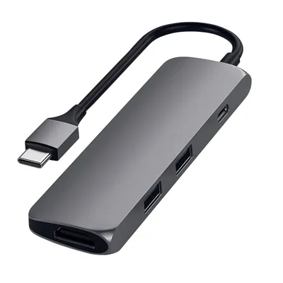 Produktbild von Satechi Type-C USB Passthrough HDMI Hub space gray