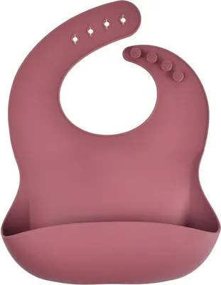 Immagine prodotto di MilaBaby bavaglino in silicone rosso bordeaux design boho