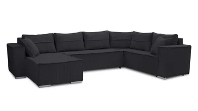 Produktbild von STYLO Couchgarnitur U-Form – Ecksofa in Cord Poso 135 mit Schlaffunktion & Bettkasten – Breite 315 cm