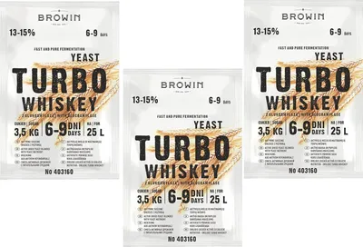 Produktbild von 3 x Turbo Whiskey Alkohol Hefe Brennhefe Herstellung Maische aus Getreide 13-15%