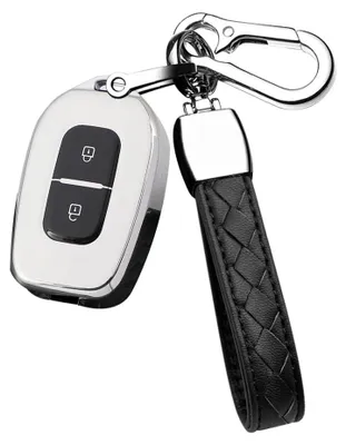 TPU-Autoschlüsselhülle für Renault/Dacia, 2 Tasten, Silber
