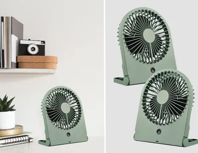 Produktbild von 2er SET Mini Akku Tischventilator USB-C Anschluß für zuhause & unterwegs Camping