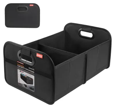 Obrázek produktu pro Organizér do kufru, objem 35 litrů, skládací, 2 přihrádky, vodotěsný, materiál 600D Oxford, černý, rozměry 47x33x23 cm