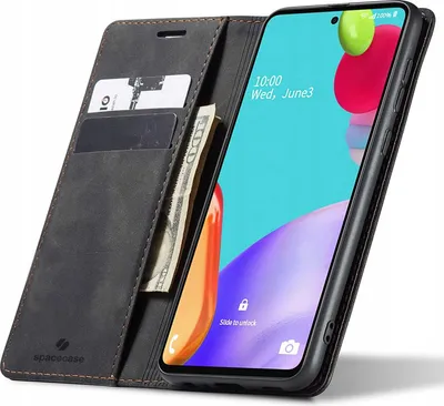 Obrázek produktu pro Pouzdro s klopou na telefon SPACECASE Wallet pro Galaxy A52 5G Černá