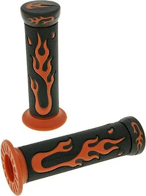 Produktbild von Lenkergriffe Roller Motorrad Moped Griffe 2EXTREME Flamme Orange 22mm und 24mm