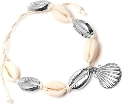 Immagine prodotto di Bracciale da gamba Marine SHELL, oro/argento, metallo gioiello e conchiglia, 26 cm