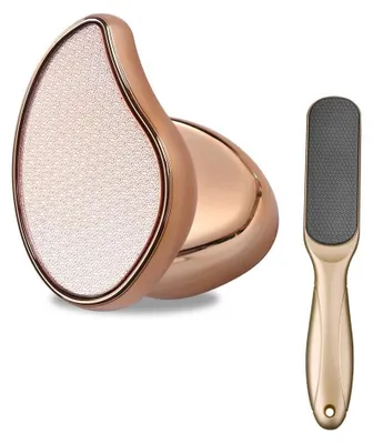 Produktbild von Fußfeile Nano-Glas, mit ergonomischem Griff, 2 Stück, für trockene Fersen