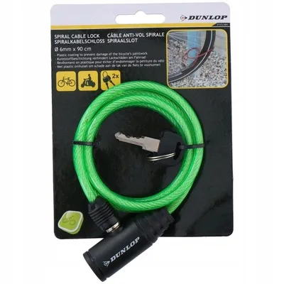 Produktbild von Dunlop Spiral Bike Holder With Key 0.6X90Cm Grün